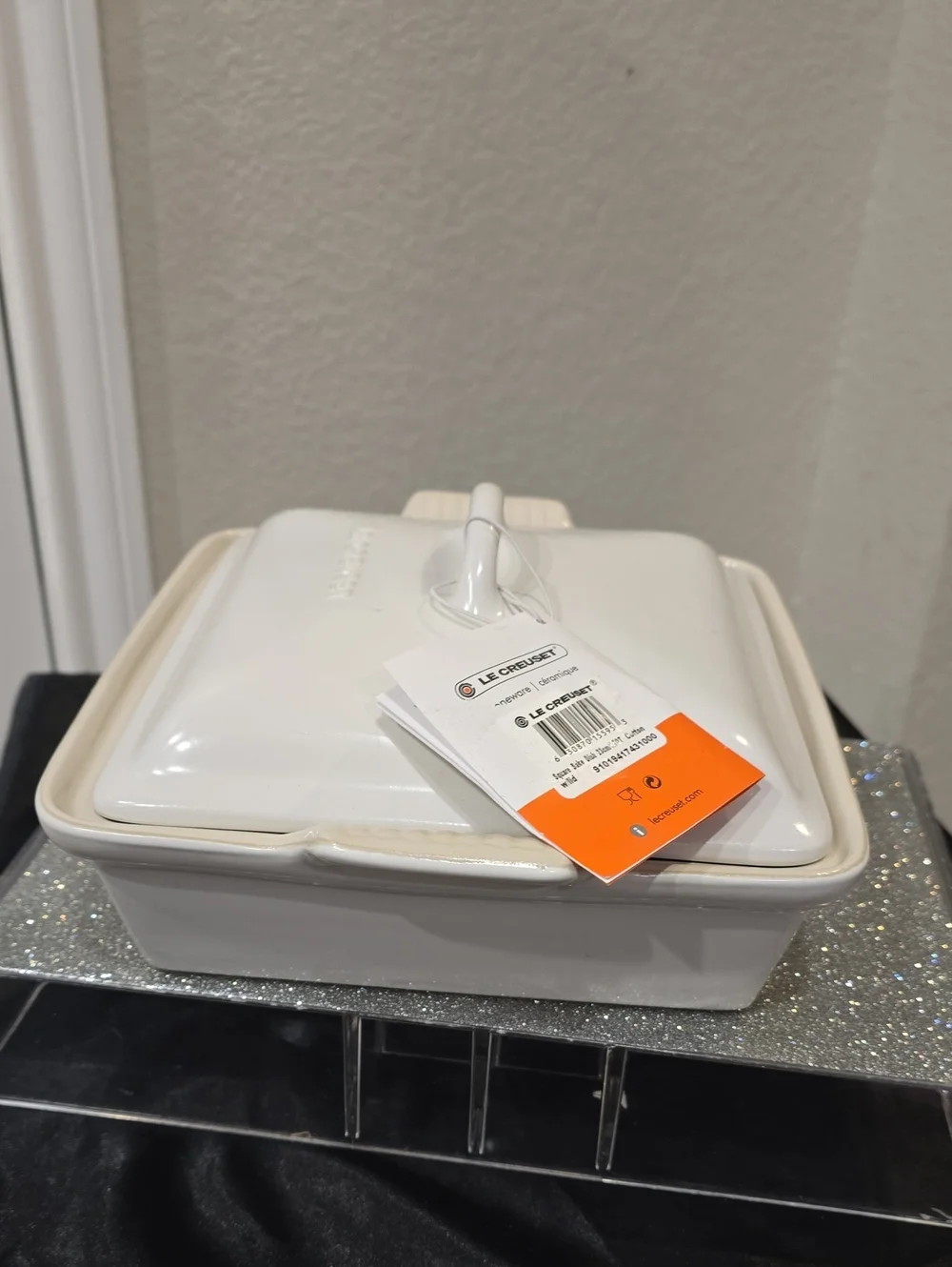 Le Creuset Heritage 1.7QT Square Covered Baking Dish- Cotton Wild